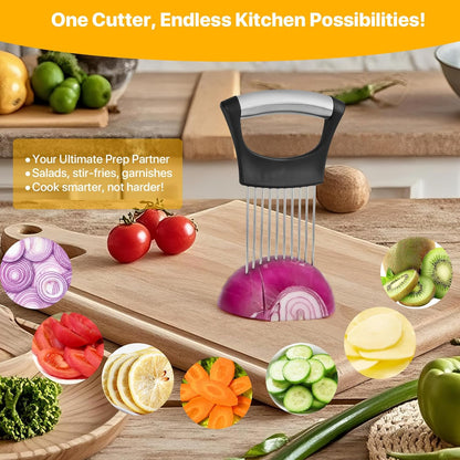 2 PCS Onion Holder for Slicing, Vegetable Slicer Slice Cutter Chopper Guide