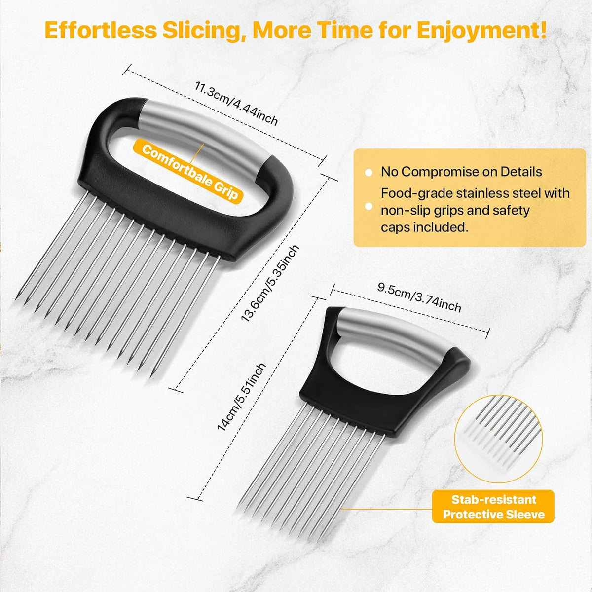 2 PCS Onion Holder for Slicing, Vegetable Slicer Slice Cutter Chopper Guide