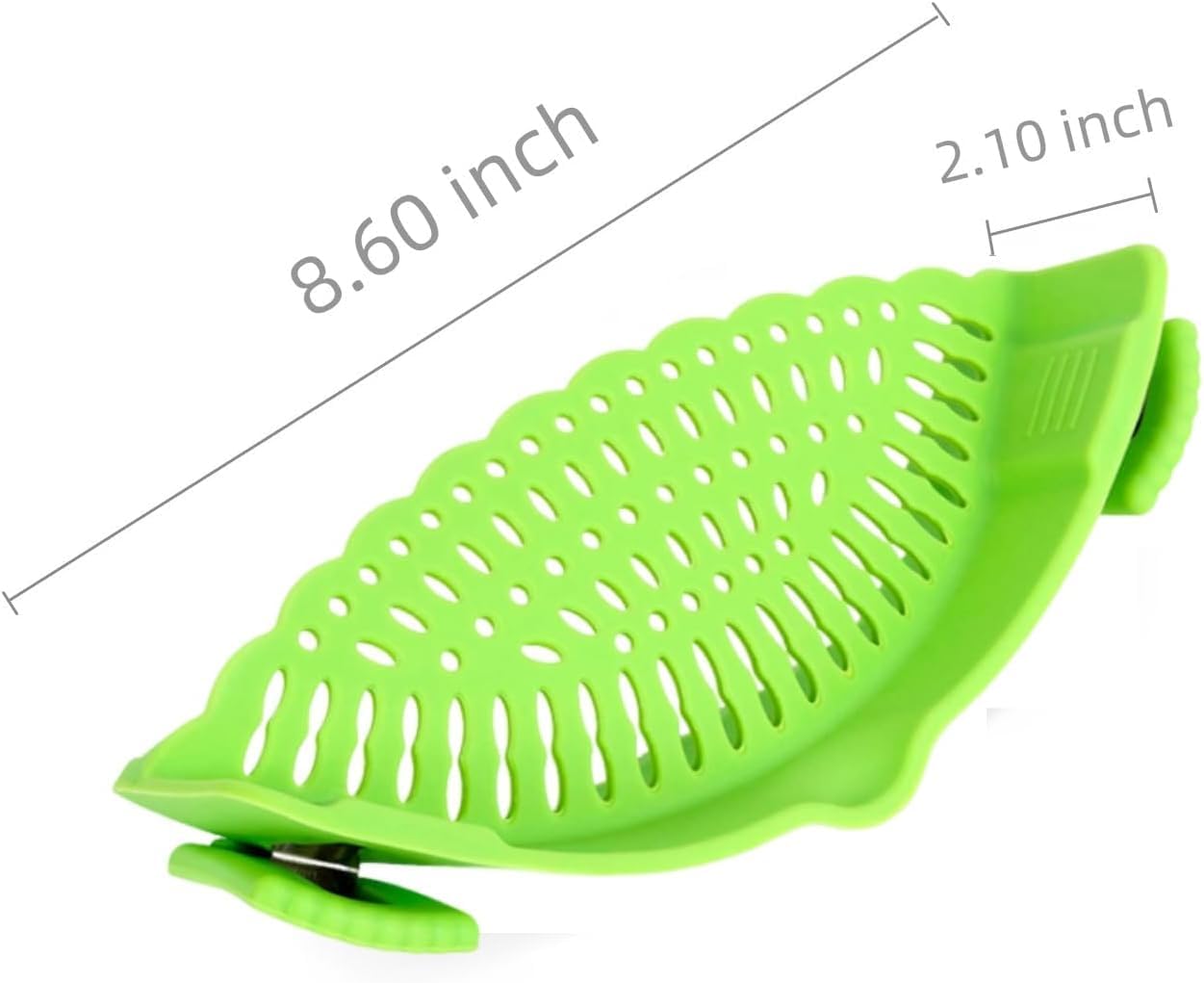Clip On Strainer Silicone for All Pots and Pans, Pasta Strainer Clip on Food Strainer for Meat Vegetables Fruit Silicone Kitchen Colander (Grey)