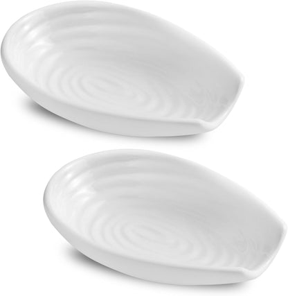 Hasense Spoon Rest for Stove Top - Blue Swirl Pattern Spoon Holder for Stove, Heat-Resistant Spoon Rest for Kitchen Counter, Ceramic Cooking Utensil Rest Ladle Holder for Spatula or Tong, 5.7 Inch