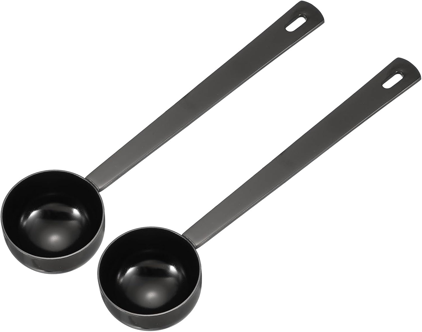 uxcell Measuring Spoon, 15ml Long Handle Table Scoop Teaspoon Coffee Scoop Spoon for Ground Coffee Tea Sugar Cooking Baking, Black