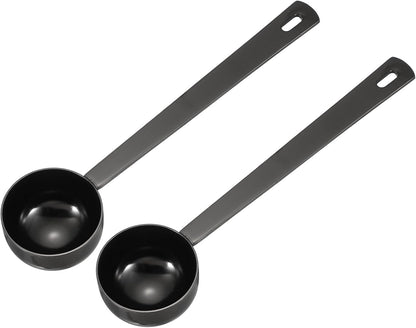 uxcell Measuring Spoon, 15ml Long Handle Table Scoop Teaspoon Coffee Scoop Spoon for Ground Coffee Tea Sugar Cooking Baking, Black