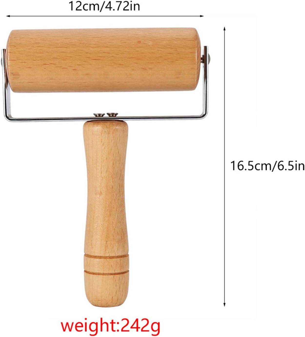 Small Rolling Pin, Pizza Dough Roller, Non Stick Wood Pastry Roller, Kitchen Wooden Rolling Pins for Baking Cooking Cookie Bread Tortilla Dumpling Fondant Clay (Style 2)