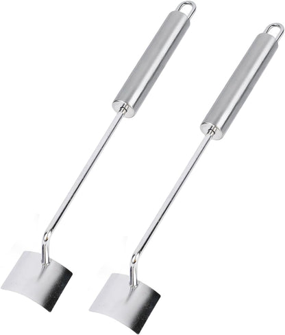 2pcs Long Handle Corn Stripping Tool, Stainless Steel Corn On The Cob Remover Peeler Stripper Kernel Scraper Cutter Husker Shucker Sheller for Home Kitchen Restaurant BBQ