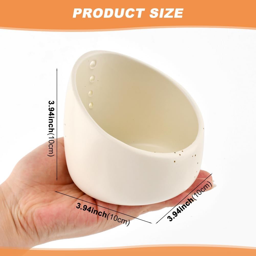 Upgrade Pottery Herb Stripper Bowl - Handmade Ceramic Peeling Cup with Round Holes, Efficient Leaf Removal Tool for Kale, Cilantro, Thyme, Parsley, Kitchen Gadget(Green)