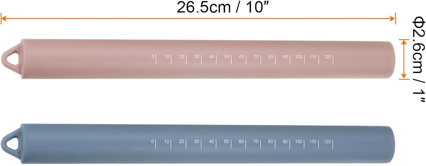 HARFINGTON Silicone Rolling Pin 10" Silicone Surface Non-Stick Stainless Steel Inner Core Dough Roller Kitchen Roller for Baking Pastry Pizza Fondant Bread, Green