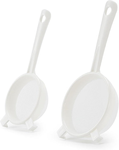 Luckyiren Kefir Strainer Set, 2-Size Plastic Non-Metal Sieve with Fine Mesh for Kefir Grains, Milk Kefir, Water Kefir & Kombucha - Durable, Food Grade & Easy Clean