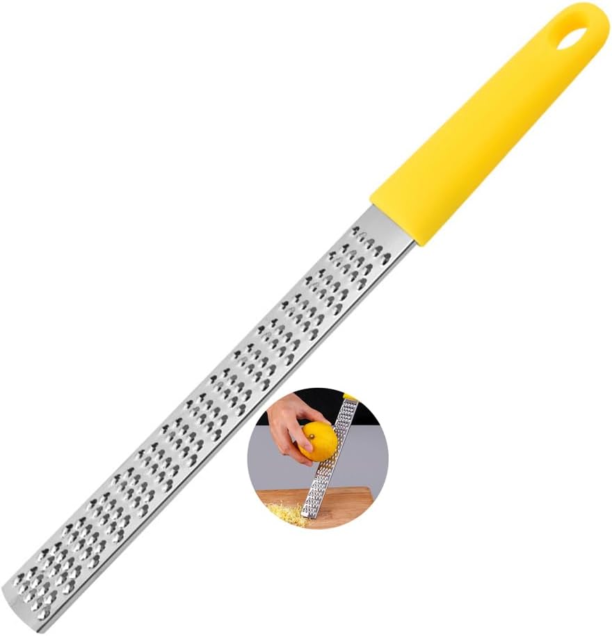 Lemon Zester & Cheese Grater & Vegetable Grater — Cheese Lemon, Garlic, Nutmeg, Chocolate, Fruits, Vegetables, Ginger Grater - Cheese Shredder & Stainless Steel Grater