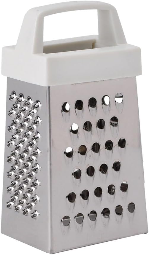 HIC Kitchen Professional Grater Zester, Stainless Steel, Non-Slip Base and Handle, 4 Multi-Grating Surfaces
