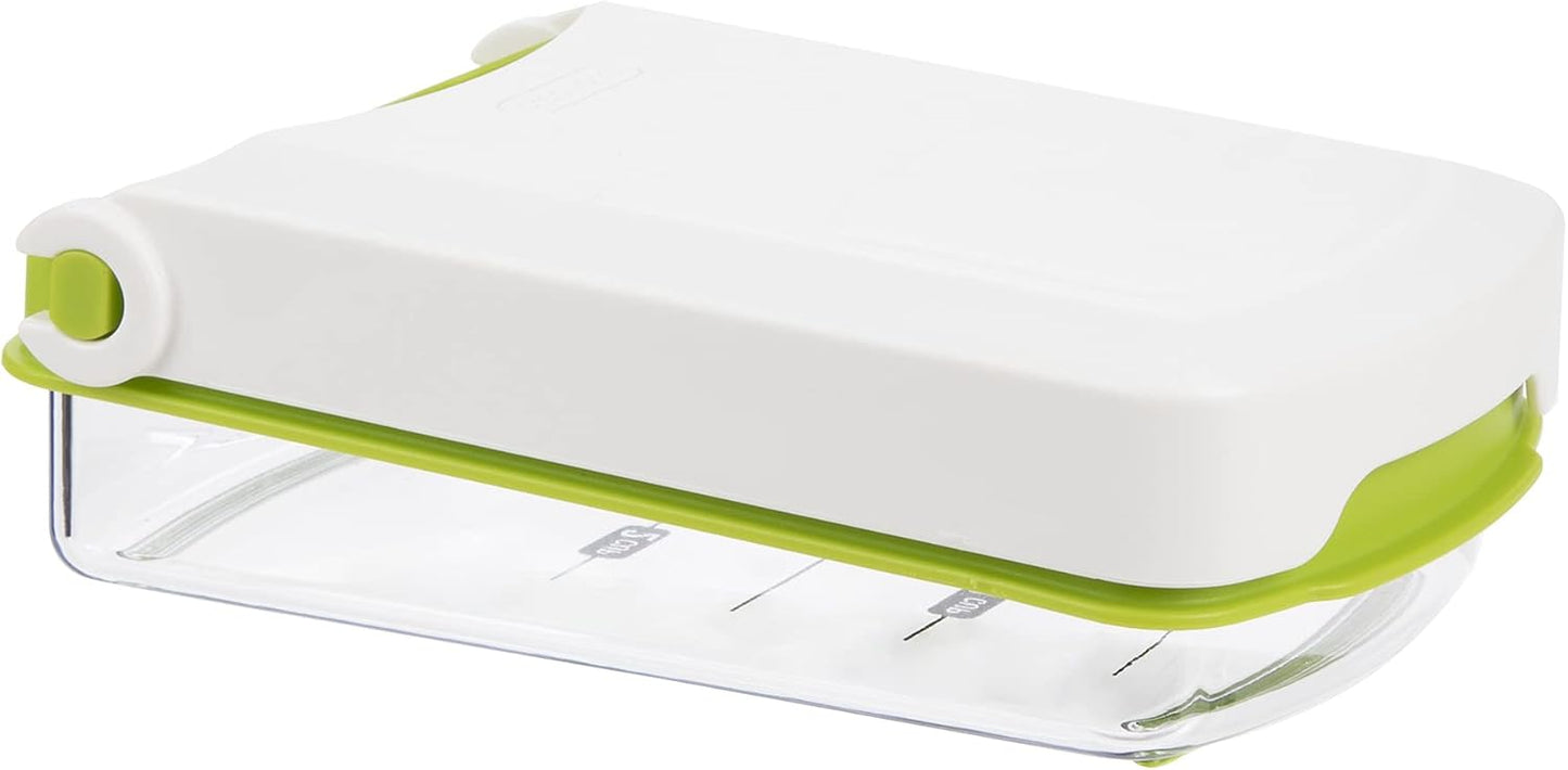 PrepWorks Compact Veggie Chopper – Space-Saving Manual Vegetable Cutter, Easy-to-Use, Stainless Steel Blades, BPA-Free