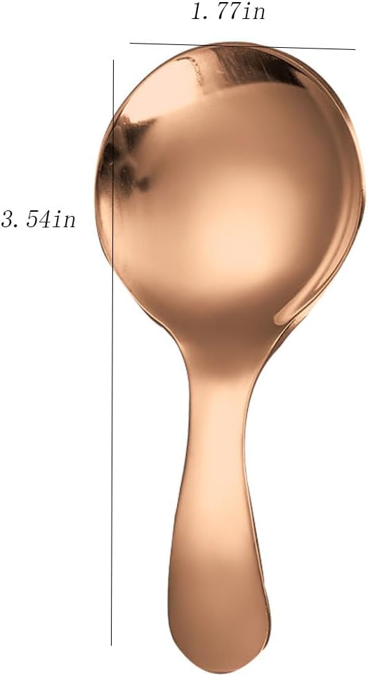 6 Pcs Stainless Steel Mini Spoon Short Handle Small Round Suitable For Dessert, Tea, Coffee, Cake, Sugar, Ice Cream Coffee Tea Spoon. (Silver A)