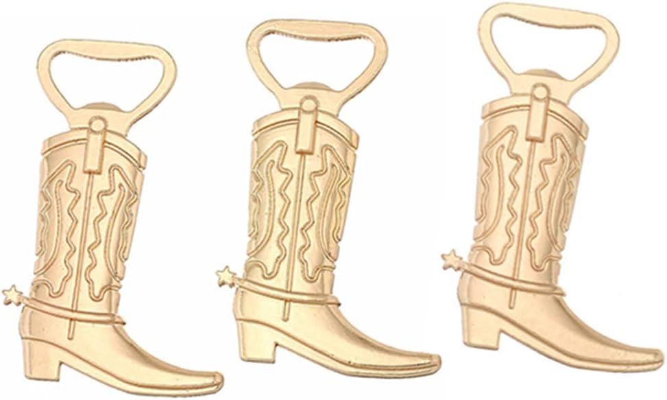 Cowboy Boot Bottle Opener for Wedding Party Favor (12pcs,Gold Tone)
