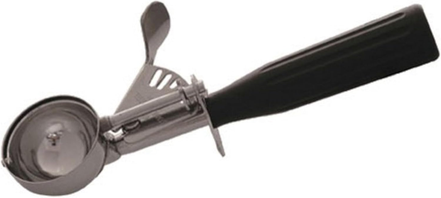 Winco No.30 Ice Cream Disher with Plastic Handle, Size 30, 1 1/4 oz capacity, Black, Stainess Steel