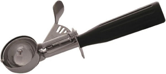 Winco No.30 Ice Cream Disher with Plastic Handle, Size 30, 1 1/4 oz capacity, Black, Stainess Steel