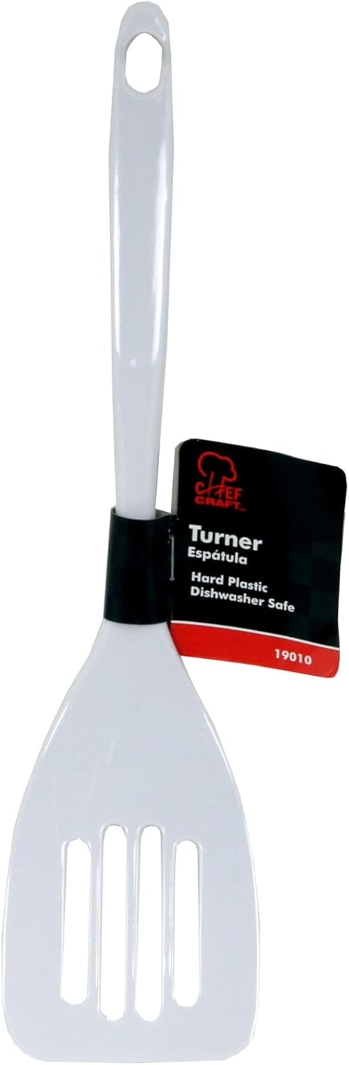 Chef Craft Basic Melamine Slotted Turner/Spatula, 11.25 inch, Black