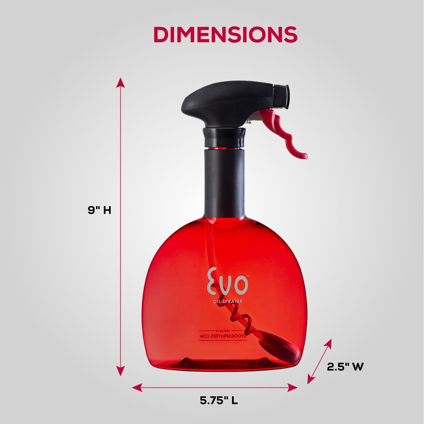 Evo Oil Sprayer Original, Non-Aerosol for Olive, Cooking Oils, and Vinegars, Green, 24-Ounce Capacity