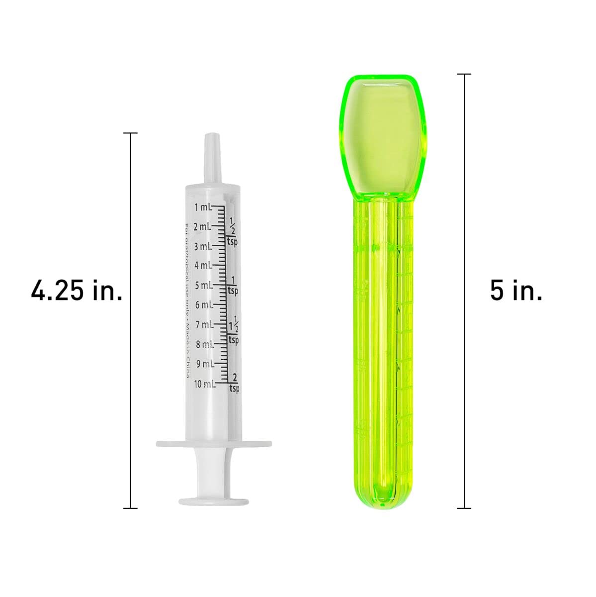 Acu-Life Teaspoon Dosage Spoon, Delivers Accurate Dosage, Easy to Read, Medical-Grade Measuring Spoon, 2 TSP/10 ml, BPA Free