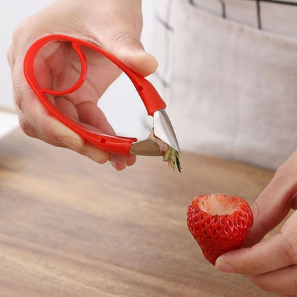 Strawberry Huller Stem Remover, Pineapple Corer Tool, Stainless Steel Tomato Corer and Fruit Veggie Hulling Tool for Pineapple Eyes, Non-Slip Ergonomic Kitchen Gadget for Berry Prep, Baking, Salad
