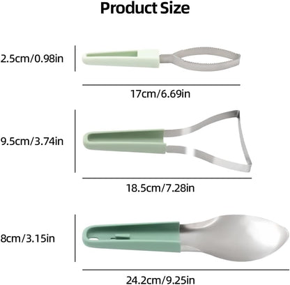 3-in-1 Mango Slicer Peeler, Peeler and Pit Remover Tool, Mango Splitter with Micro-Serrated Stainless Steel Blade, Fruit Slicer Cutter Pitter for Watermelon cutter Peach Slicers and More