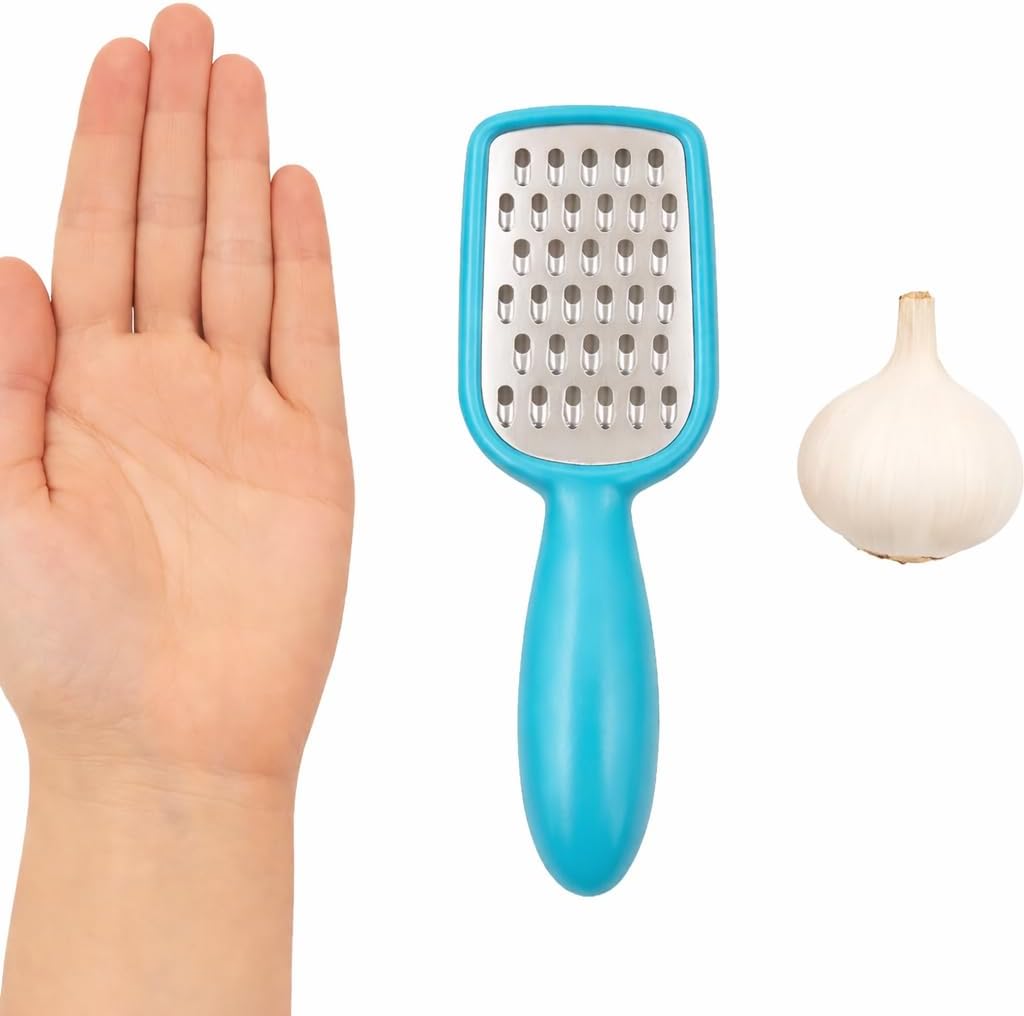 Stainless Steel Mini Grater 5" – Handheld Cheese Garlic Nutmeg Chocolate Grater, BPA Free Handle