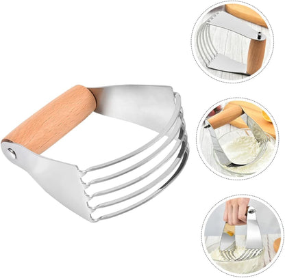 Stainless Steel Dough Cutter Pastry Blender Manual Baking Tool for Dough Pastry and Cold Butter Mixing Kitchen Utensil for Flaky Texture Baking