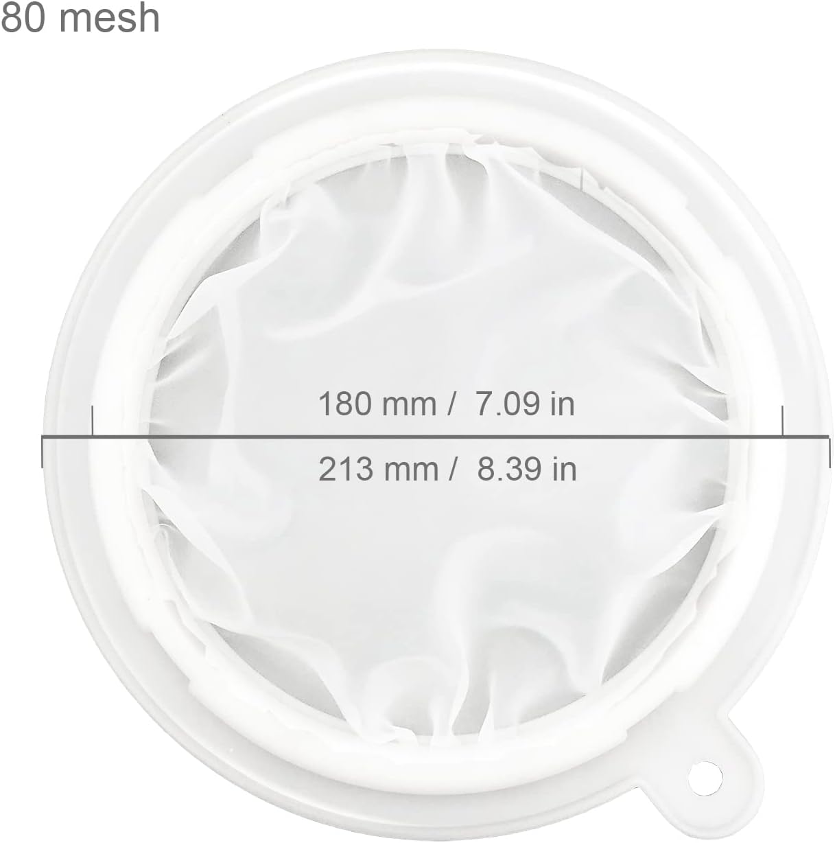 8.4in 80 Mesh Big Nylon Mesh Filter Ultra-Fine Sieve Sediments Strainer PP Frame for Straining Juice,Honey,Tea