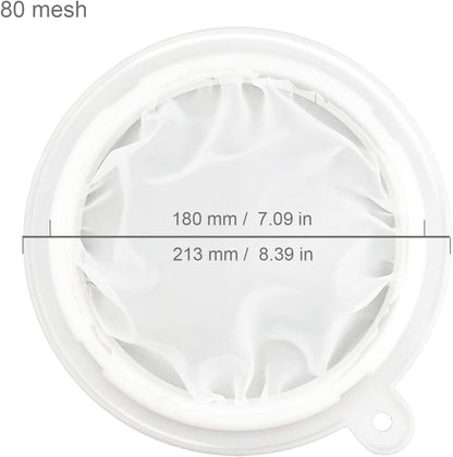 8.4in 80 Mesh Big Nylon Mesh Filter Ultra-Fine Sieve Sediments Strainer PP Frame for Straining Juice,Honey,Tea