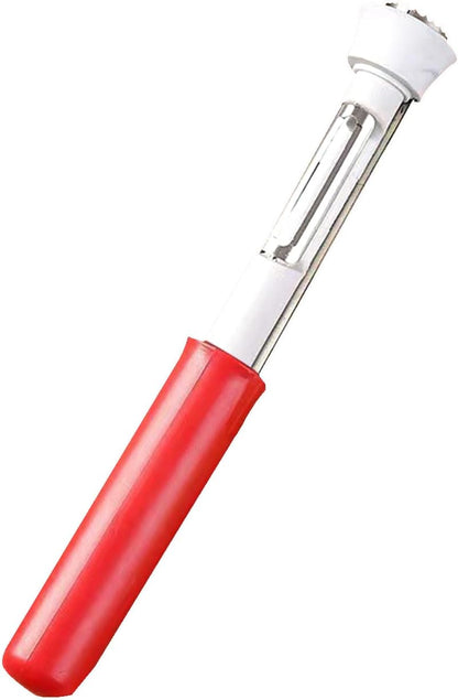 2-in-1 Retractable Fruit Corer and Peeler, Stainless Steel Vegetable Peeler and Core Remover Tool for Apples, Pears, Potato, Ergonomic Kitchen Gadget for Food Prep, Red, 8.86 x 1.3 in