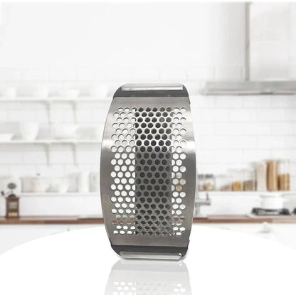 Stainless Steel Garlic Press Rocker with Ergonomic Handle, Manual Garlic Mincer Crusher, Easy to Clean Kitchen Tool