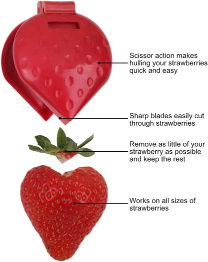 Berry Biter - Strawberry Huller Slicer, Remove Stems and Leaves with this Strawberry Corer/Cutting Gadget