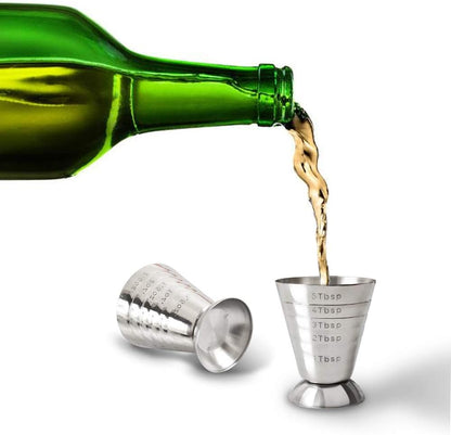 Stainless Steel Measuring Cup, 2.5 oz, 75 ml, 5 Tbsp, Cocktail Jiggers, Pack of 2