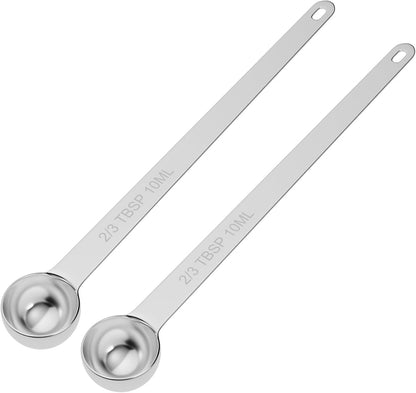 2PCS 1TSP(5ml) Extra Long Handle Measuring Spoon, 18/8 Stainless Steel