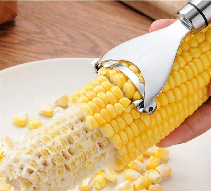 2PCS Corn Planer Cutter Thresher Peeler, Corn Thresher Cob Stripper Tool,Kitchen Use Premium Stainless Steel Thresher Cob Remover tool with Ergonomic Handle