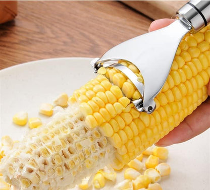 2PCS Corn Planer Cutter Thresher Peeler, Corn Thresher Cob Stripper Tool,Kitchen Use Premium Stainless Steel Thresher Cob Remover tool with Ergonomic Handle