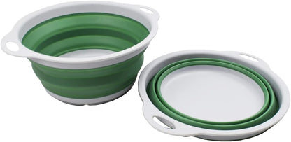 SAMMART COMBO - Collapsible & Expandable Basket & Colander & Bowl - Perfect Outdoor & Picnic - Space Saving (Basket + Colander + Bowl)