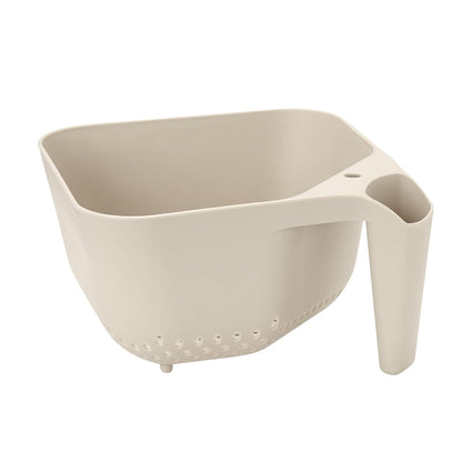 Tovolo Elements Square Colander with Handle Strainer Basket for Pasta Fruit Berries Veggies, Easy to Clean BPA Free Heat Resistant Plastic Colander with Spout 3 Quart Kitchen Strainer, Charcoal Gray