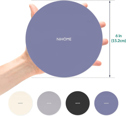 NIHOME Silicone Jar Opener – 6 Inch Large Anti-Slip Grip Pads, Premium 100% Food-Grade Silicone, Stylish Designer Colors, Multi-Purpose Heat-Resistant Mat & Coaster, Set of 4
