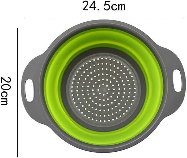 Collapsible Silicone Colander for Kitchen Sink, Foldable Vegetable Strainer Basket with Handles, Small Kitchen Drainer for Pasta Fruits and Vegetables (Red)