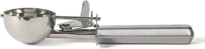 Calphalon Cookie Scoop, Stainless Steel Trigger Scoop for Cookie Dough, Ice Cream & Batter, Portion Control Kitchen Scoop with Release Mechanism, Taupe