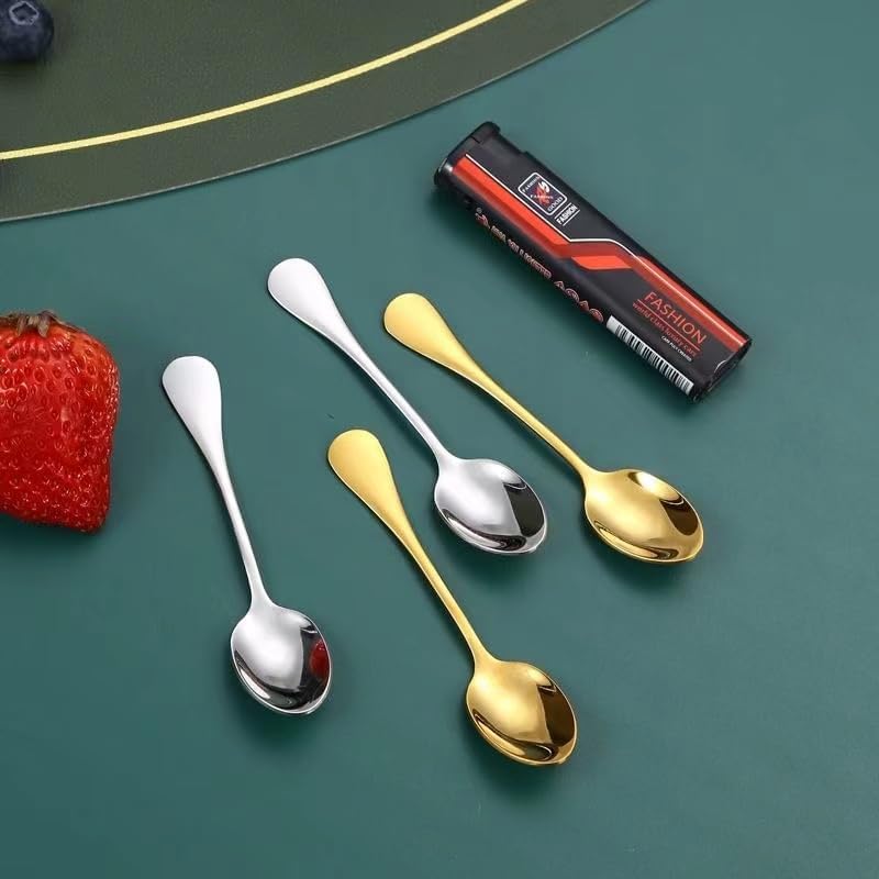 Wesdxc56 Demitasse Espresso Spoons, Mini Coffee Spoon, 4.7 Inches Stainless Steel Small Spoons for Dessert, Set of 6