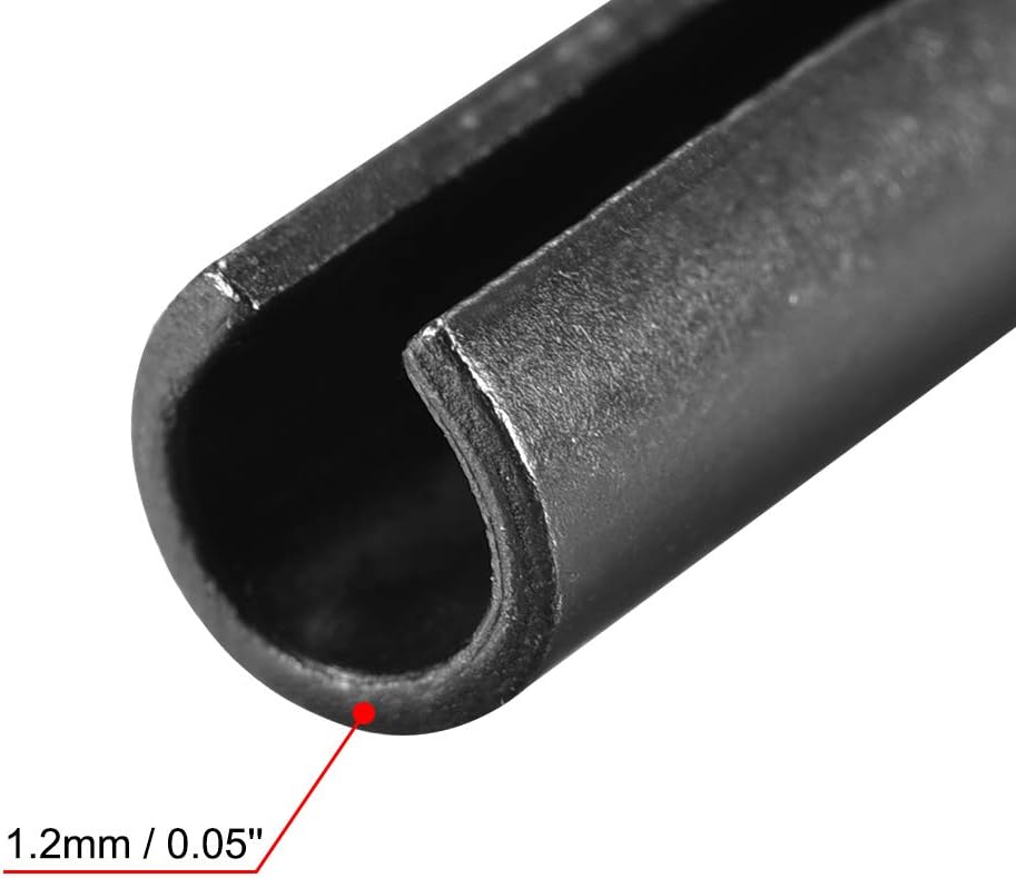uxcell Slotted Spring Pin - 6mm x 40mm Plain Finish 65Mn Roll Assortment Kit for Small Machine Projects 20Pcs