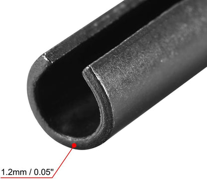 uxcell Slotted Spring Pin - 6mm x 40mm Plain Finish 65Mn Roll Assortment Kit for Small Machine Projects 20Pcs