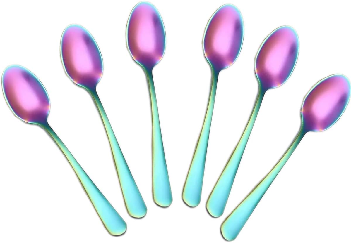 Wesdxc56 Demitasse Espresso Spoons, Mini Coffee Spoon, 4.7 Inches Stainless Steel Small Spoons for Dessert, Set of 6