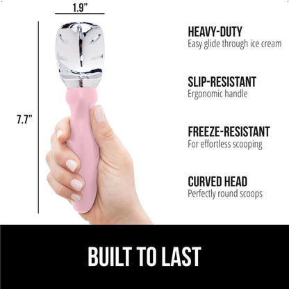 GORILLA GRIP® Heavy Duty Ice Cream Scoop, BPA-Free, Dishwasher Safe, Comfortable Zinc Alloy Handle, Professional Scooper for Hard Gelato, Sorbet, Cookie Dough, Melon, Round Cones, Kitchen Tool, Blue