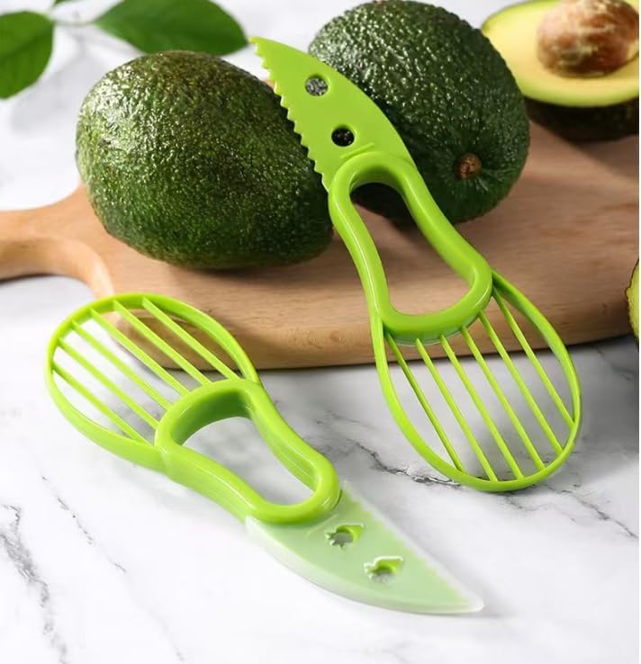 Avocado Cutter Tool - 3-in-1 Avocado Slicer and Pitter, 3.97" long x 2.28" Perfect for Mashing and Making Guacamole (Green)