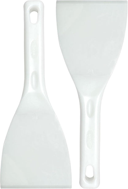 Pizza Dough Scraper with Handle Dough Spatula White Flexible Plastic Food Safe Scraper Tool 4 Inch Bench Scraper
