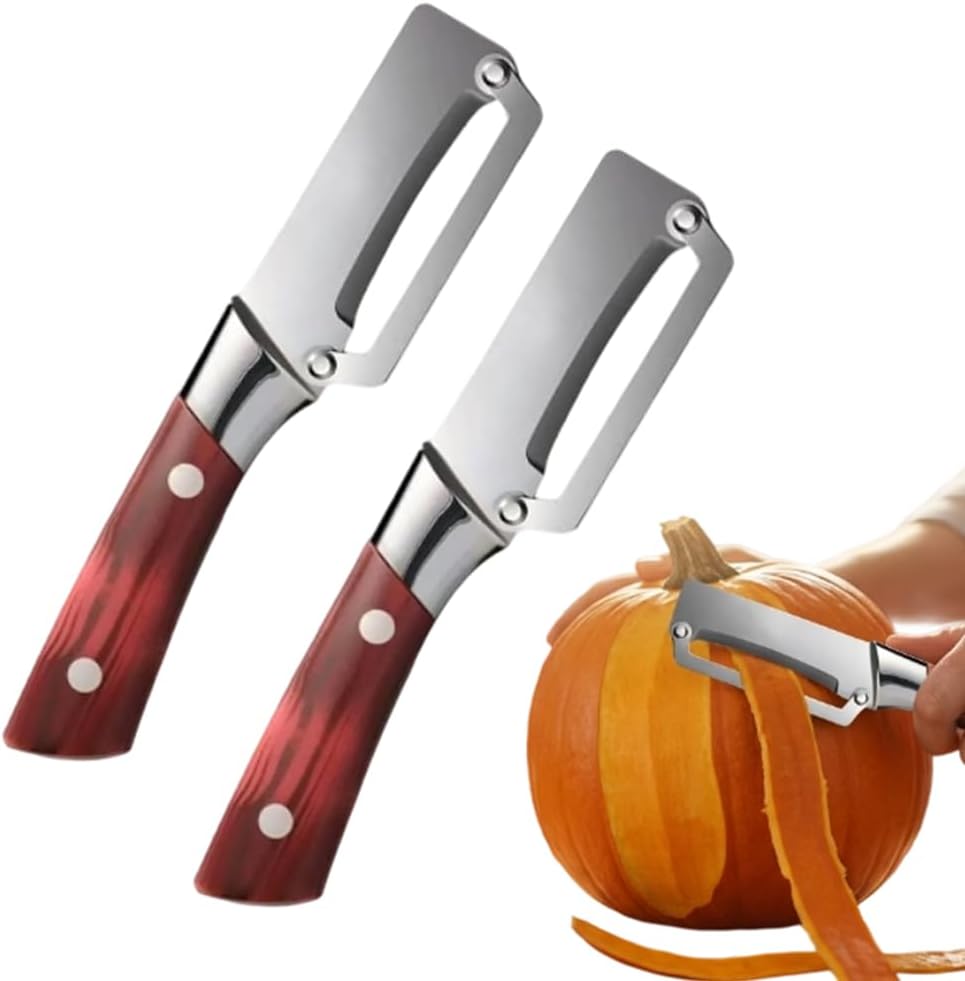 Multi-Functional Vegetable Peeler for Kitchen, Sharp Stainless Steel Peeling Tool with Comfort Wooden Handle & Integrated Bottle Opener, Versatile Gadget for Fruits and Veggies (2 PCS)