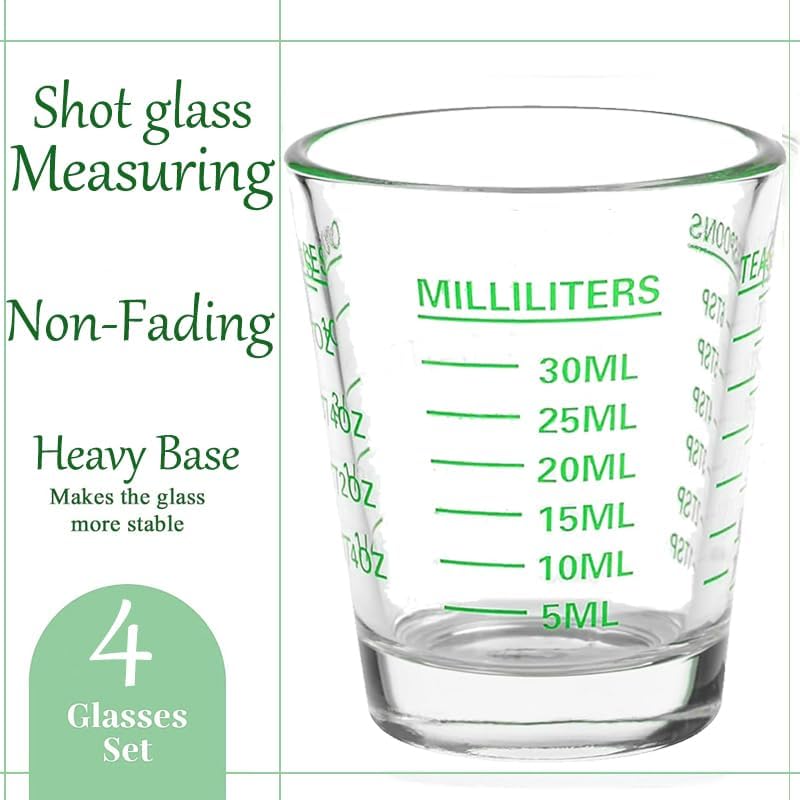 Shot Glass Measuring Cup | Non Fading | Bar Bartender Accessories, Jigger for Bartending | Tablespoon Measuring Spoon (2, White)