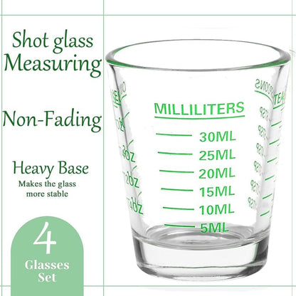Shot Glass Measuring Cup | Non Fading | Bar Bartender Accessories, Jigger for Bartending | Tablespoon Measuring Spoon (2, White)