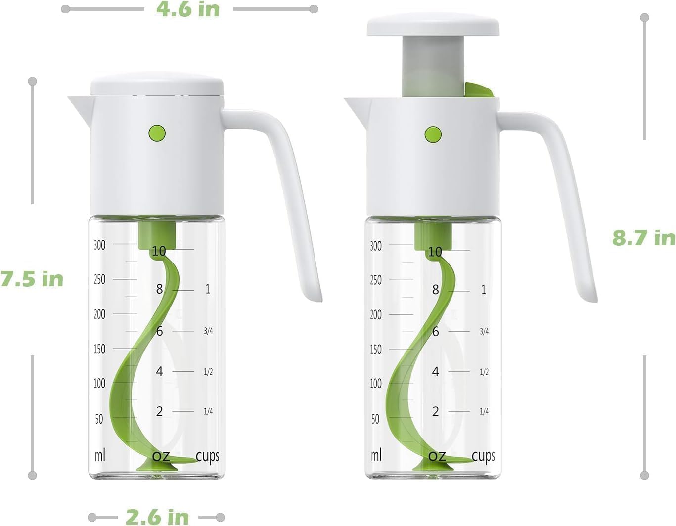 Yuehuam Salad Dressing Mixer, 300ml/ 10oz Leak Proof Salad Dressing Shaker Glass Bottle Juice Storage Ketchup Homemade Salad Dressing Container